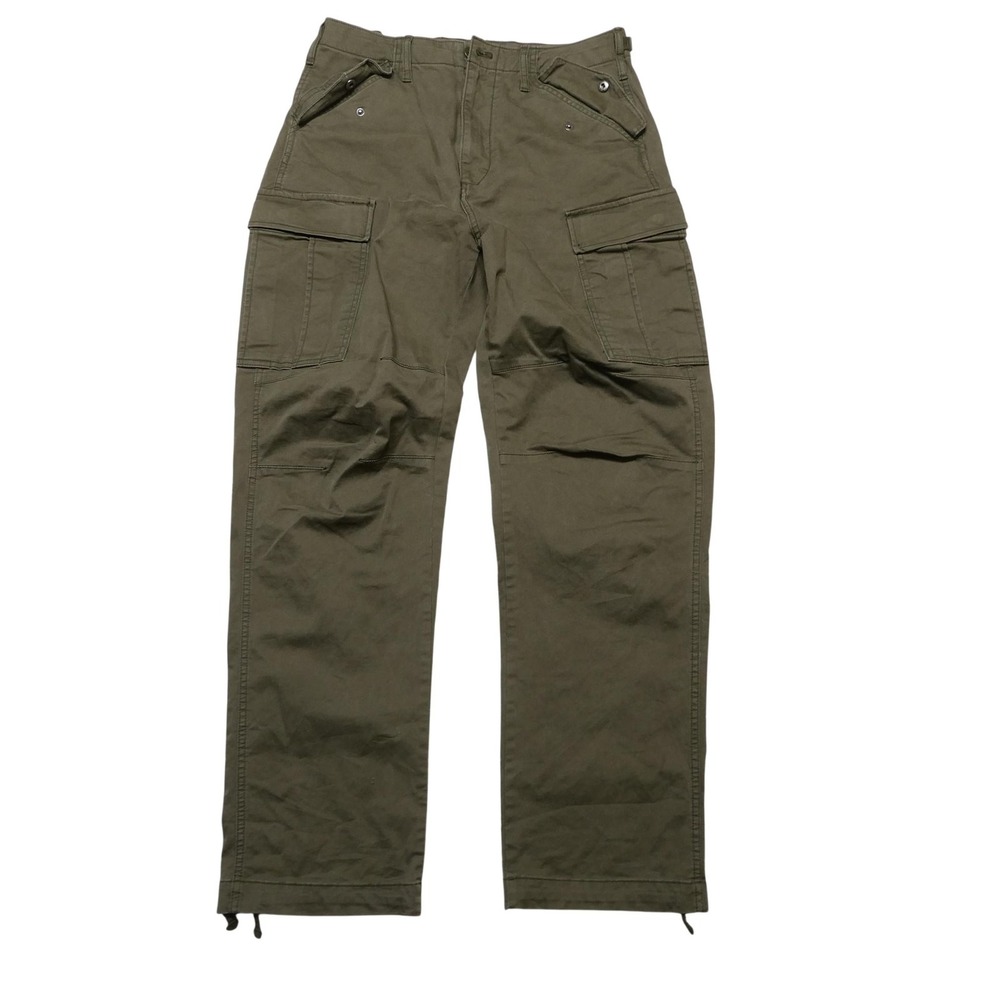 Gap Cargo Pants Mens 30x30 Green Canvas Relaxed Fit Adjustable Waist Workwear